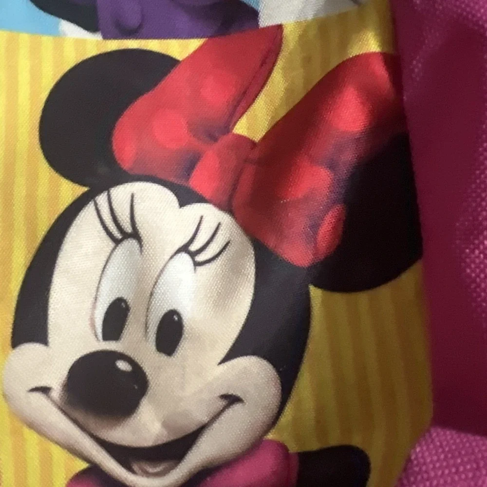 Minnie‎ Mouse Pink Backpack School Bag Small Turquoise Straps Disney